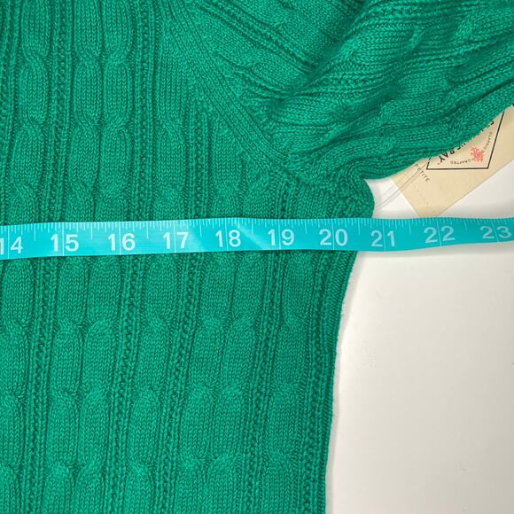 St. John’s Bay PXL Green Cable Knit Christmas Sweater Crewneck NWT Holiday - Picture 5 of 5